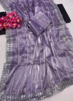 Jimmi Choo Lilac Festival Wear Sequinned Saree